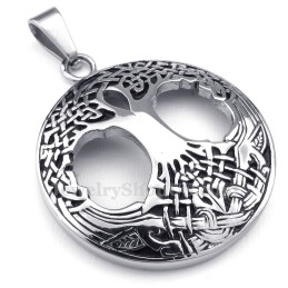 Collier Pendentif Arbre De Vie Celtique En Titane (Chaîne Offerte)