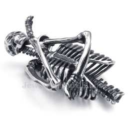 Collier Pendentif Tête De Mort En Titane (Chaîne Gratuite)