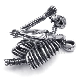 Collier Pendentif Tête De Mort En Titane (Chaîne Gratuite)