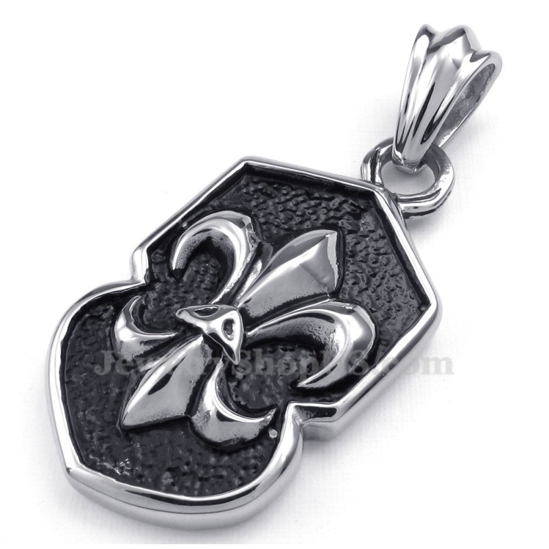 Collier Avec Pendentif Croix En Titane Et Fleur (Chaîne Offerte)