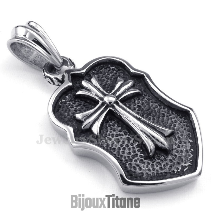 Collier Pendentif Croix En Titane (Chaîne Gratuite)