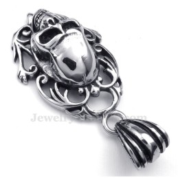 Collier Pendentif Tête De Mort En Titane Pour Homme (Chaîne Offerte)