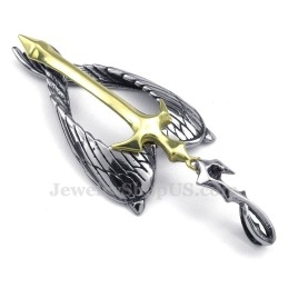 Collier Avec Pendentif Croix En Titane Et Or (Chaîne Offerte)