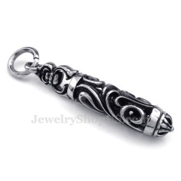 Collier Avec Pendentif Cylindre Et Colonne En Titane (Chaîne Gratuite)