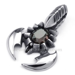 Collier Pendentif Scorpion En Titane Et Zircon Rouge (Chaîne Offerte)