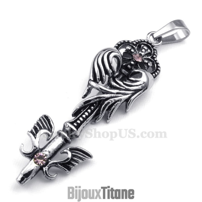 Collier Pendentif Sceptre En Titane (Chaîne Gratuite)