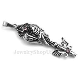 Collier Pendentif Sceptre En Titane (Chaîne Gratuite)