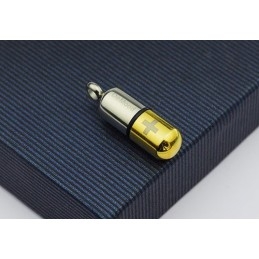 Pendentif Capsule Ouvrable En Titane Doré De Style Nouveau - Chaîne Offerte