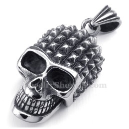Collier Pendentif Tête De Mort En Titane (Chaîne Gratuite)