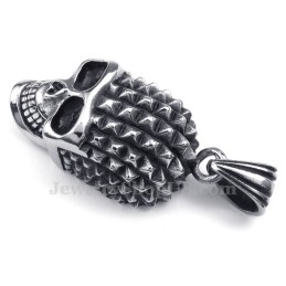 Collier Pendentif Tête De Mort En Titane (Chaîne Gratuite)