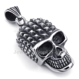 Collier Pendentif Tête De Mort En Titane (Chaîne Gratuite)