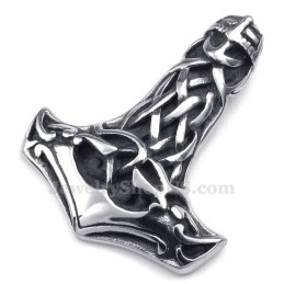 Collier Avec Pendentif Marteau De Thor En Titane Et Tête De Mort (Chaîne Offerte)