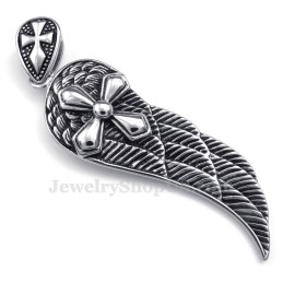 Collier Pendentif Plume En Titane (Chaîne Gratuite)