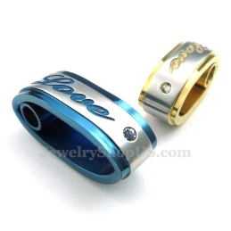 Collier Pendentif Couple Bleu Titane (Chaîne Offerte) (Une Paire)