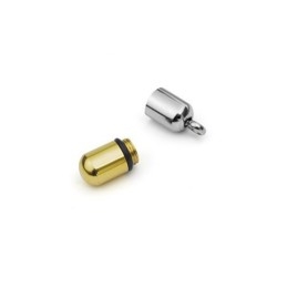 Pendentif Capsule Ouvrable En Titane Doré De Style Nouveau - Chaîne Offerte