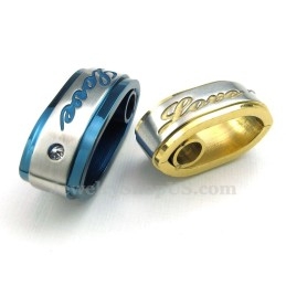 Collier Pendentif Couple Bleu Titane (Chaîne Offerte) (Une Paire)