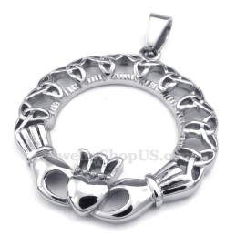 Collier Avec Pendentif En Boucle En Titane Et Nœud Celtique (Chaîne Offerte)