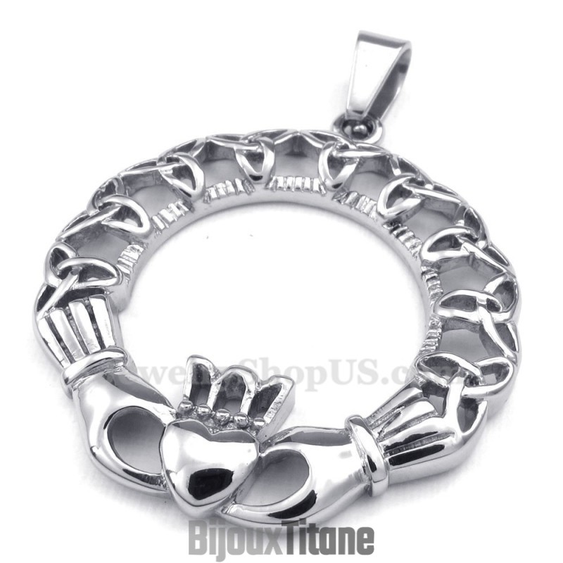 Collier Avec Pendentif En Boucle En Titane Et Nœud Celtique (Chaîne Offerte)