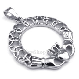 Collier Avec Pendentif En Boucle En Titane Et Nœud Celtique (Chaîne Offerte)