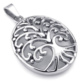 Collier Pendentif Arbre De Vie En Titane (Chaîne Gratuite)