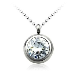 Pendentif Tendance En Titane Avec Diamant - Chaîne Offerte