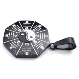 Collier Pendentif En Titane Avec Huit Diagrammes Noirs (Chaîne Offerte)