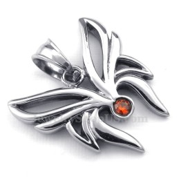 Collier Pendentif Papillon En Titane Et Zircon Rouge (Chaîne Offerte)