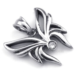 Collier Pendentif Papillon En Titane Et Zircon Blanc (Chaîne Offerte)