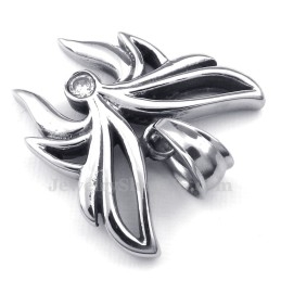 Collier Pendentif Papillon En Titane Et Zircon Blanc (Chaîne Offerte)