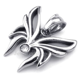 Collier Pendentif Papillon En Titane Et Zircon Blanc (Chaîne Offerte)