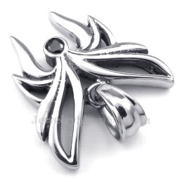 Collier Pendentif Papillon En Titane Et Zircon Noir (Chaîne Offerte)