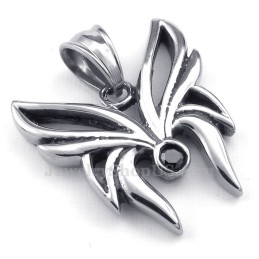 Collier Pendentif Papillon En Titane Et Zircon Noir (Chaîne Offerte)