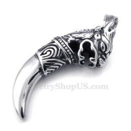 Collier Pendentif Dent De Dragon En Titane (Chaîne Gratuite)