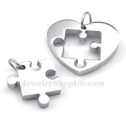 Collier Avec Pendentif En Titane, Symbole Et Signe De Couple (Chaîne Offerte) (Une Paire)