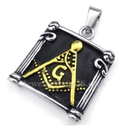 Collier Pendentif Maçonnique En Titane (Chaîne Gratuite)