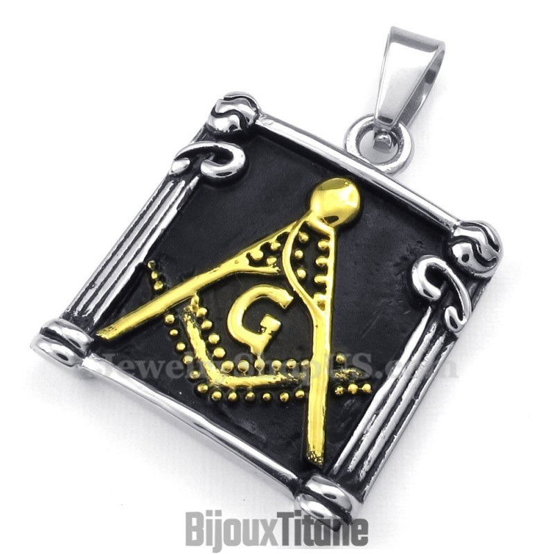 Collier Pendentif Maçonnique En Titane (Chaîne Gratuite) Collier Pendentif Maçonnique En Titane (Chaîne Gratuite)