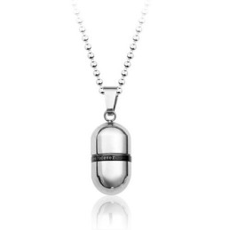 Pendentif Capsule Ouvrable En Titane « Love Forever » - Chaîne Offerte