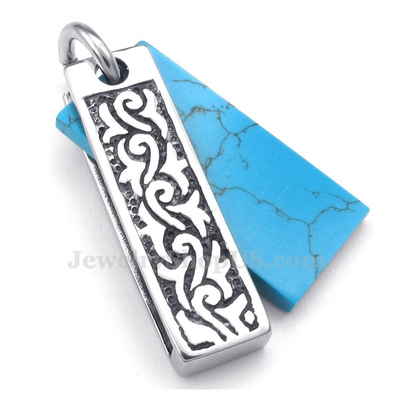 Collier Pendentif En Pierre Verte En Titane (Chaîne Gratuite)