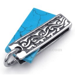 Collier Pendentif En Pierre Verte En Titane (Chaîne Gratuite)