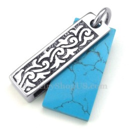 Collier Pendentif En Pierre Verte En Titane (Chaîne Gratuite)