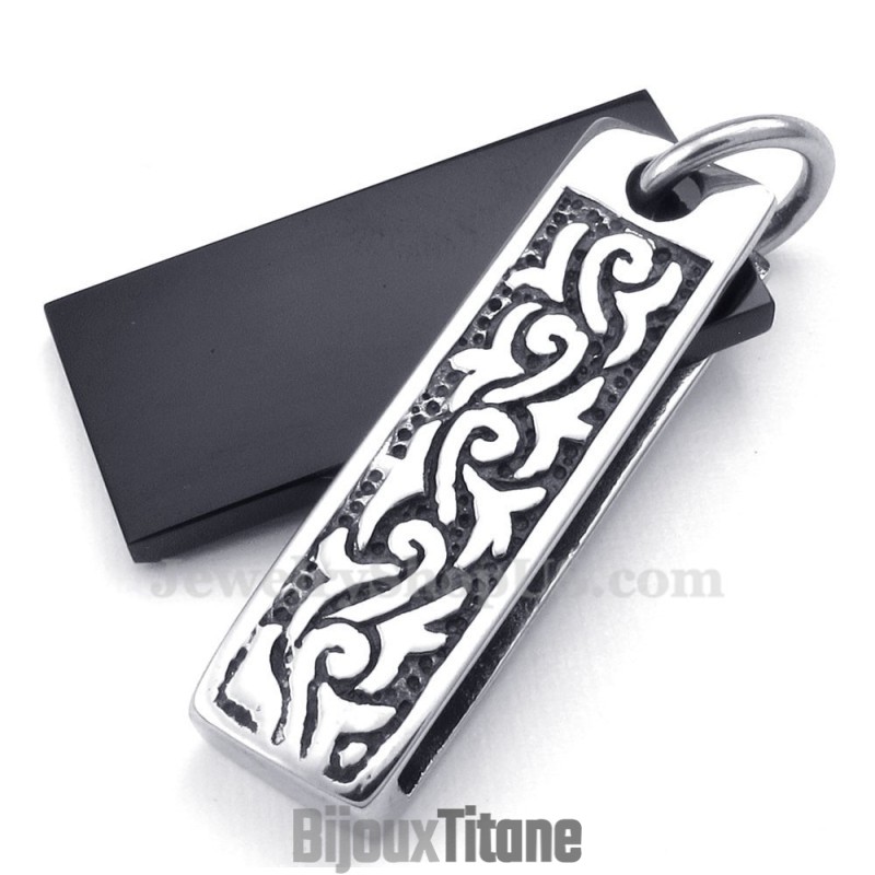 Collier Pendentif En Pierre Noire En Titane (Chaîne Gratuite) Collier Pendentif En Pierre Noire En Titane (Chaîne Gratuite)