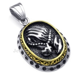Collier Pendentif En Titane Avec Mains Tremblantes (Chaîne Gratuite)