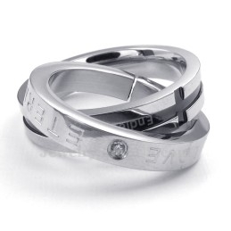 Collier Pendentif En Titane Avec Anneaux Entrelacés Pour Couple, Cadeau D'Amour (Chaîne Offerte) (Une Paire)
