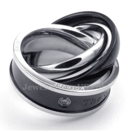 Collier Pendentif En Titane Pour Couple Avec Cercles Entrelacés (Chaîne Offerte) (Une Paire)