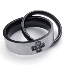 Collier Pendentif En Titane Avec Anneaux Entrelacés Pour Couple (Chaîne Offerte) (Une Paire)