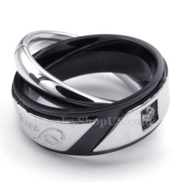 Collier Pendentif En Titane Pour Couple Avec Cercles Entrelacés (Chaîne Offerte) (Une Paire)