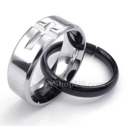 Collier Avec Pendentif En Titane Pour Couple, Cercles Entrelacés (Chaîne Offerte) (Une Paire)
