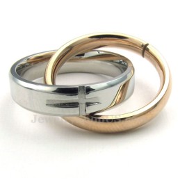 Collier Avec Pendentif En Titane Pour Couple, Cercles Entrelacés (Chaîne Offerte) (Une Paire)