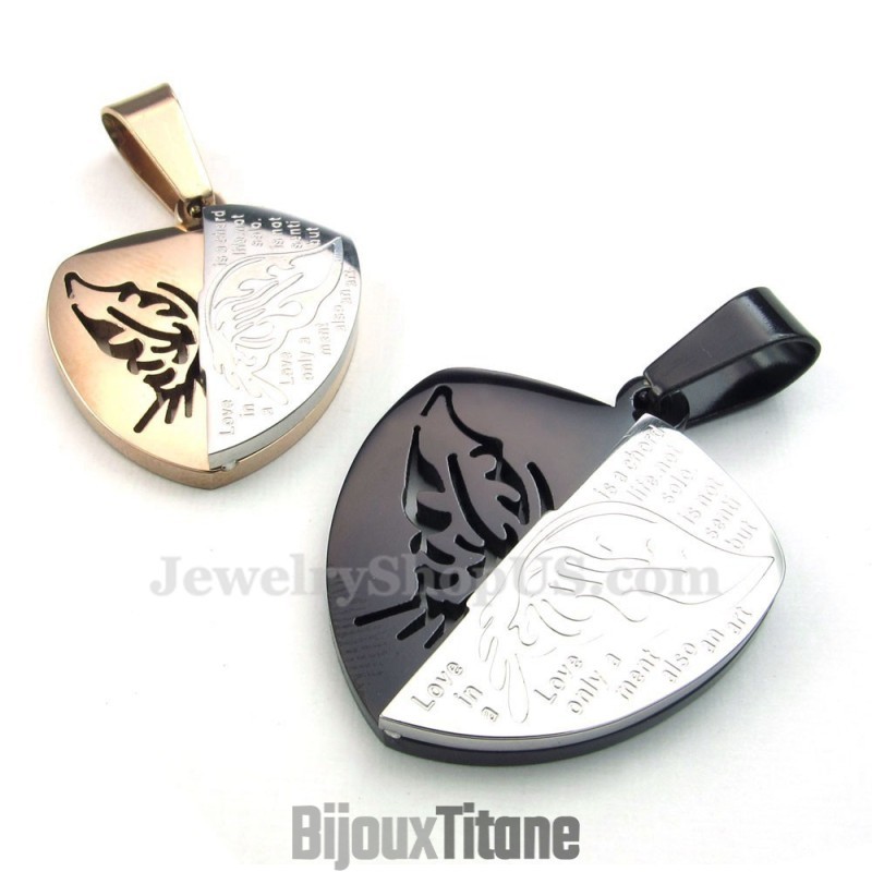Collier Avec Pendentif Papillon En Titane Pour Couple (Chaîne Offerte) (Une Paire) Collier Avec Pendentif Papillon En Titane Pour Couple (Chaîne Offerte) (Une Paire)
