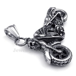 Collier Pendentif Moto En Titane (Chaîne Gratuite)